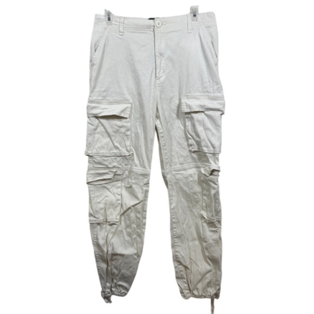Refuge Cargo Joggers Womens Medium White Pockets Cotton Spandex Tech